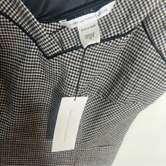 Diane Von Furstenberg Raisa Sheath Wool Dress White Black Size 10 - Picture 9 of 12